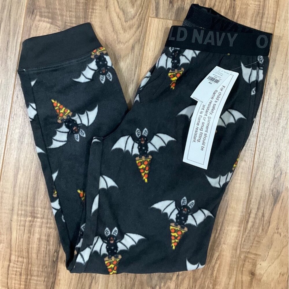 NWT Old Navy  Boys Bat & Pizza Microfleece Pajama Jogger Medium 8